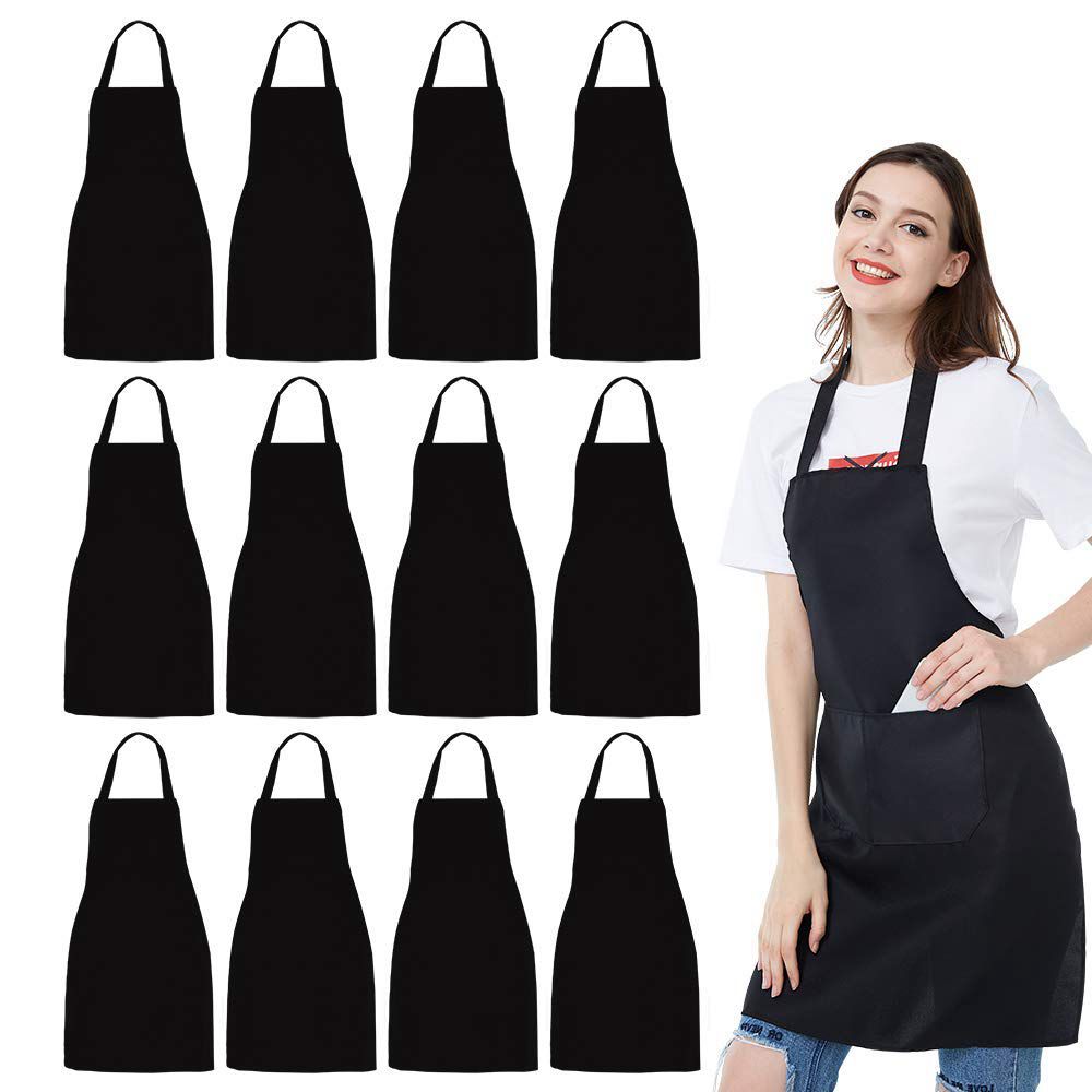 Kitchen Baking Drawing - Фартук-нагрудник унисекс, черный, с 2 вместительными