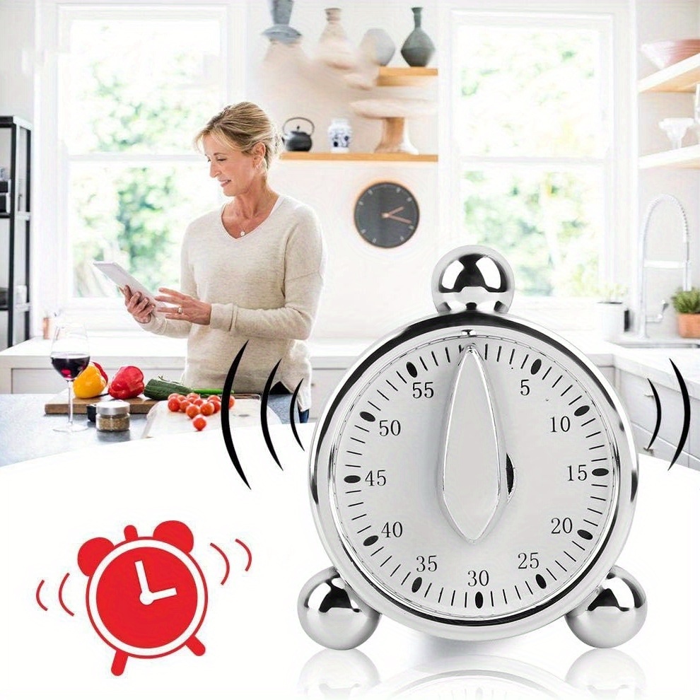Kitchen Baking Timer - Видимый механический таймер, 60-минутные часы обратного