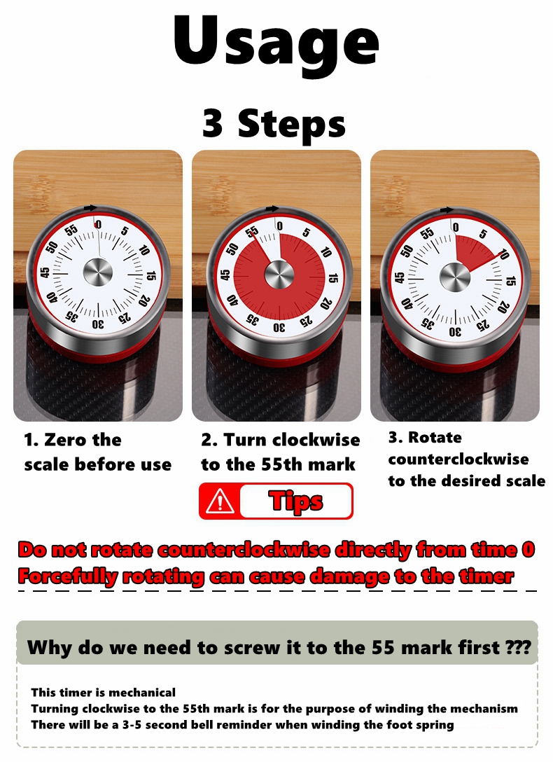 Магнитные механические визуаль – обзор и цена Kitchen Baking Timer